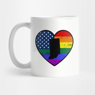 Indiana United States Gay Pride Flag Heart Mug